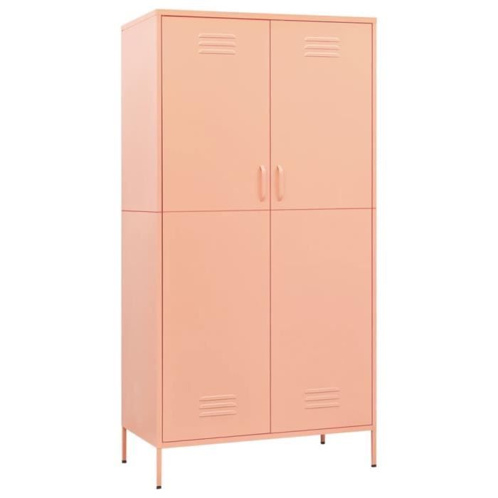 VidaXL Wardrobe Pink 90x50x180 Cm Steel