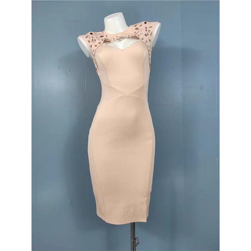 

Экспорт Однотонный Ли Цзя Мода для 通勤 Бумага Вырез Полый Сексуальный Низкий Вырез Талия Облегающее Стройнящее Бедра Тонкие Пространственный Хлопок Платье Pink L(12)