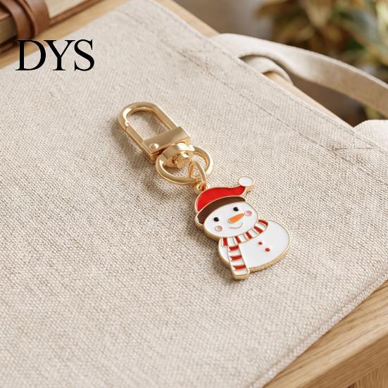 Cartoon Bag Charm Christmas Keychain, Enamel Santa Snowman Elk Snowflake Charm, Decorative Key Ring Xmas Theme Pendant for Backpacks Handbags Purses,