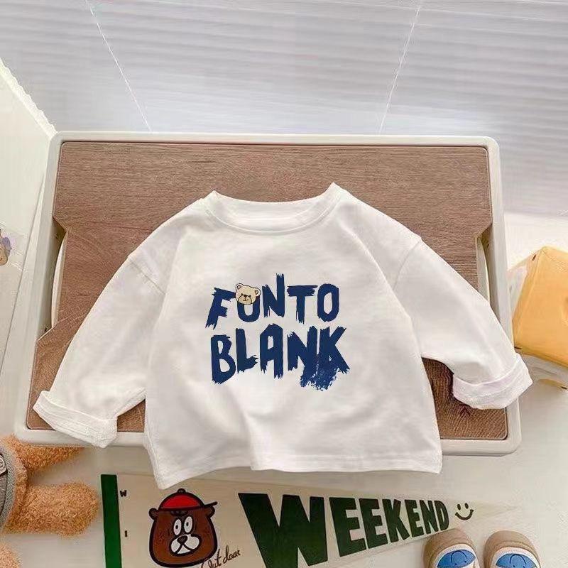 Barn Långärmad Bomulls-T-shirt - Koreansk Stil, Vår/Höst, Godisfärg, Trendig Enfärgad Topp för Pojkar & Flickor