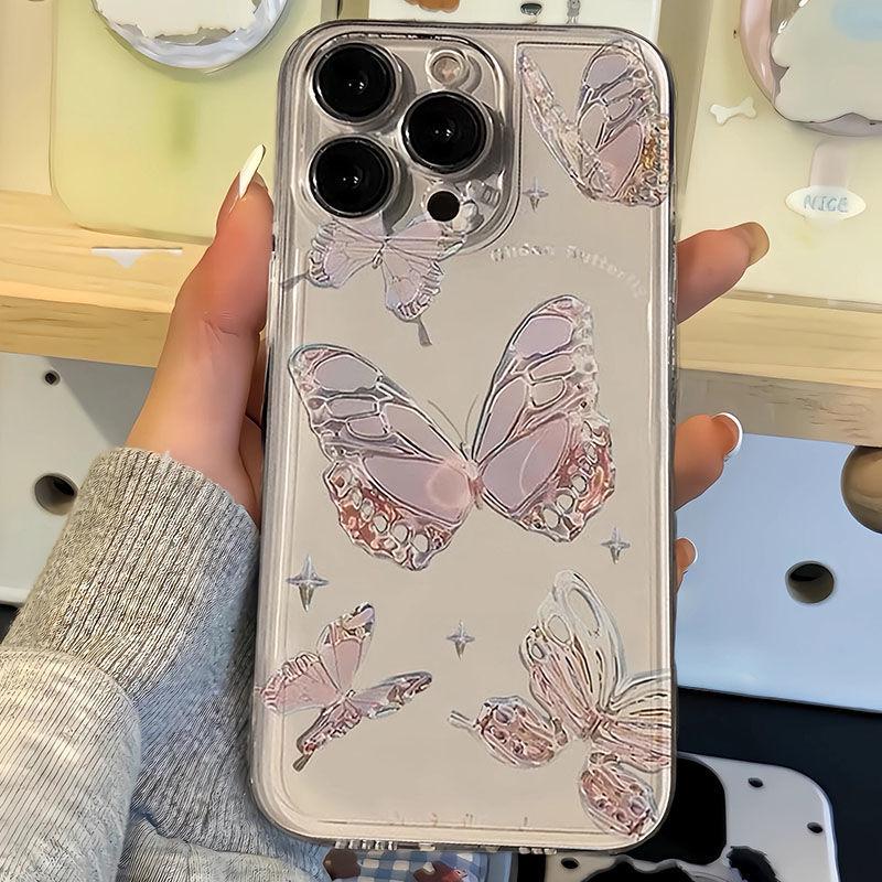 

Butterfly Design Soft Shell Case for iPhone 7-14, Compatible with iPhone 12, 13, 14 Pro Max, Anti-Fall Protection Apple 12 Pro