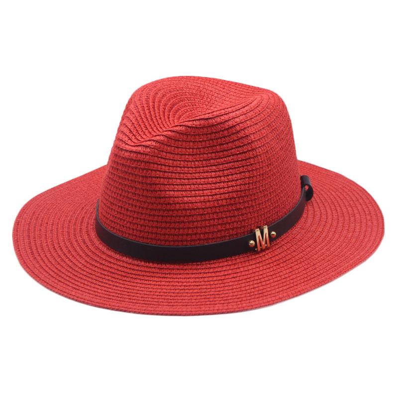 Classic Cowboy Jazz Straw Hat Wide Brim Summer Beach Sun Protection Casual Fedora Cap Panama