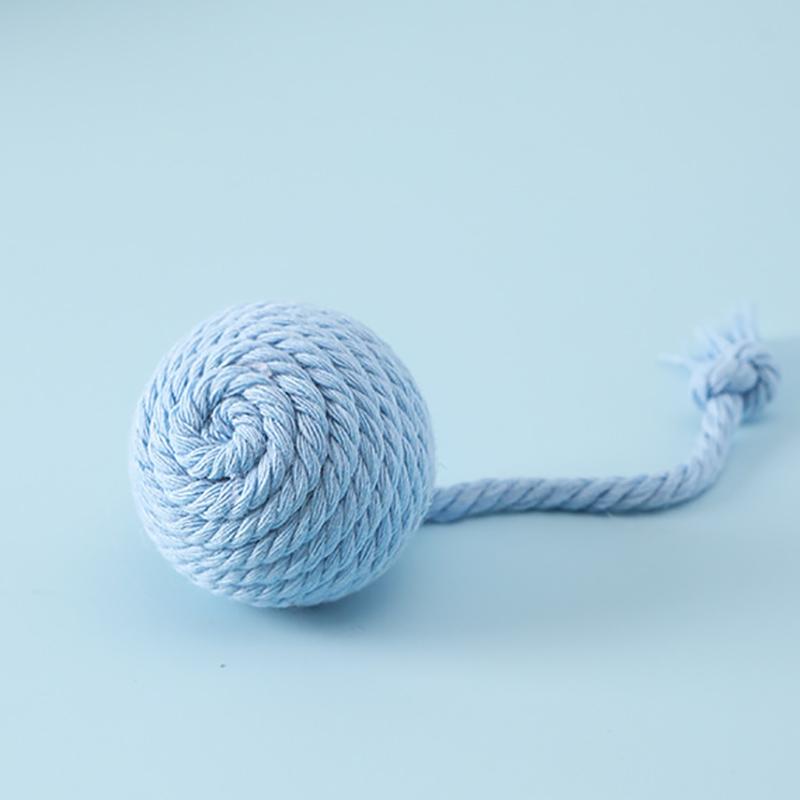 2026 Cat Colorful Cotton Rope Weave Ball Teaser Play Chewing Scratch Catch Toy Interactive Scratch Funny Chew Toy for Pet Cat Dog