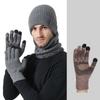 Thick Men's Knitted Hat Scarf Gloves Three-Piece Set Winter Outdoor Ear Protection Warm Cover Sleeve Cap