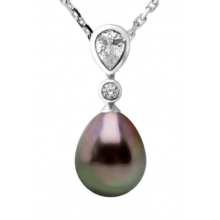 Collier - PEARLS & COLORS - Pearls & Colors - Perle de culture de Tahiti 8-9 mm - Argent 925 - Qualité A+