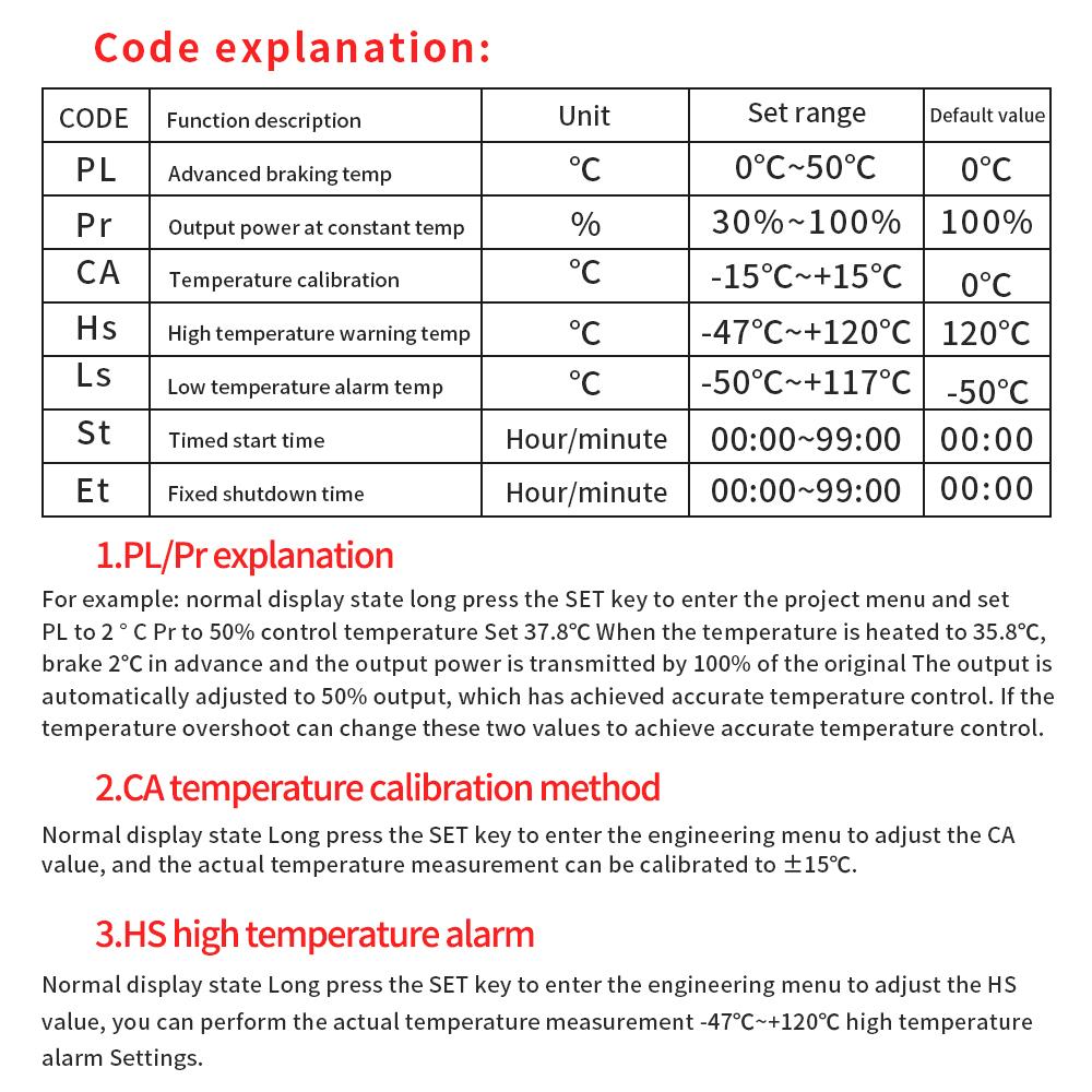W2141 Relay Digital Temperature Controller Thermostat Regulator Heating Cooling Control Switch 220V Thermoregulator With Sensor