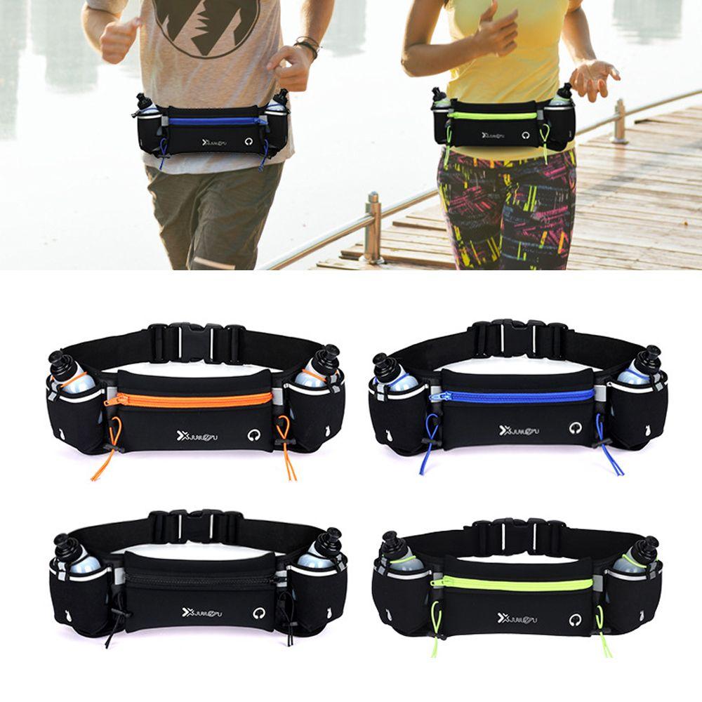 

Сумка для марафонского бега, спортивная походная сумка, уличная поясная сумка с 2 бутылками воды, походные упражнения чёрный