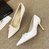 G860-29 Pointed Bow High Heels Shoes Stiletto 2025 Summer New French with Skirt Light Mouth Evening Versatile