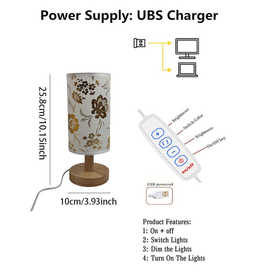 

Современная простая USB настольная лампа в скандинавском стиле для спальни, прикроватного кабинета, жилого светодиодного трехцветного ночника Tricolor&Beige белый