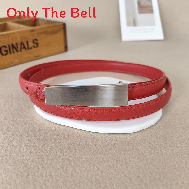 Womens Genuine Leather Skinny Belt With Zinc Alloy Buckle For Office Wear