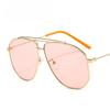 Retro Metal Frame Sunglasses for Women Men Vintage Double Bridge  Fashion Pilot Sun Glasses Oversize UV400 Shades