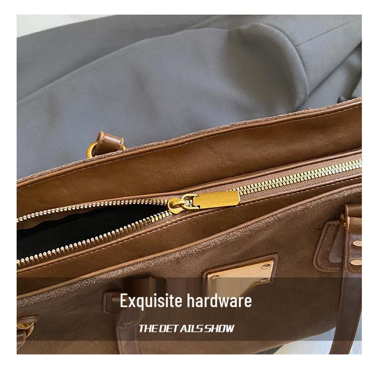 2025 Retro Matte Large-Capacity Women's Fashion Tote & Shoulder Bag