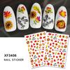 12 Sheet/set 3D Nail Stickers Autumn Winter Maple Leaf Transfer Sliders Paper Nail Decals for Manicures Wraps Tip