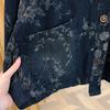 DIMANAF 2026 Autumn Winter Women Denim Jackets Short Coat Casual Print Floral Plus Size Loose Buttons Vintage Outwear