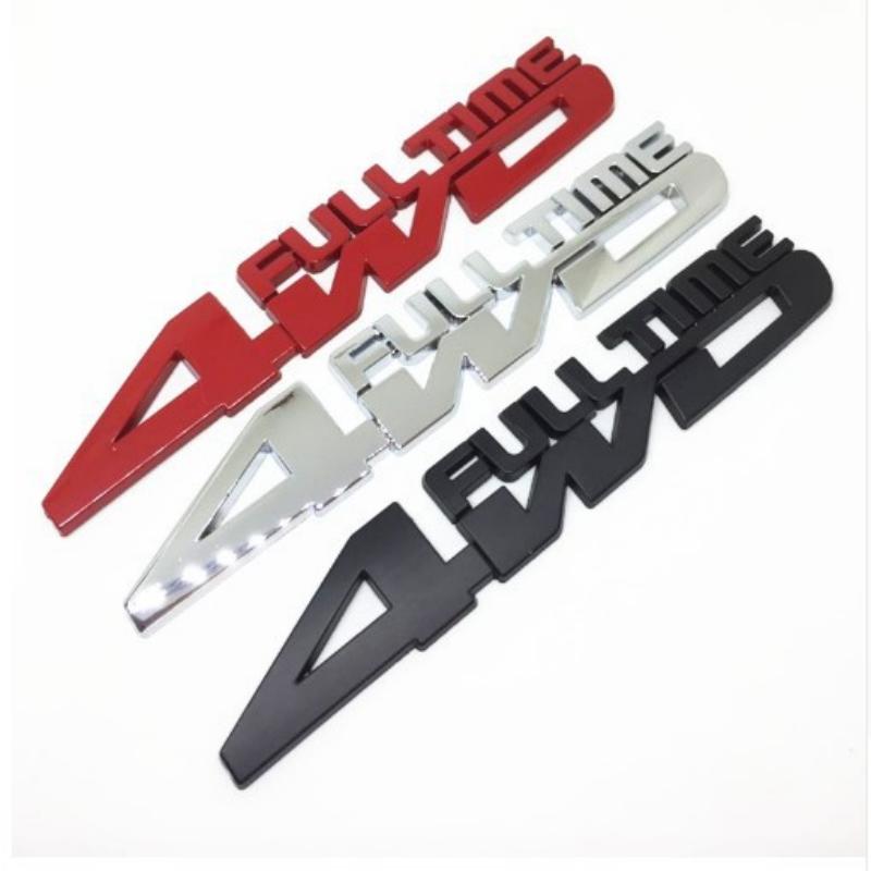 1 Pc Car Styling 3D Metal 4WD FULL TIME Side Fender Emblem Rear Trunk Sticker Decals For Auto Styling Badge Accessories