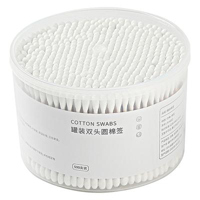500Pcs Boxed Disposable Cosmetic Cotton Double Head Cotton Swab Women Makeup Cotton Buds For Wood Sticks Nose Ears Cleaning Tool