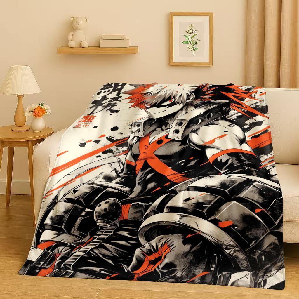 HD Anime My Hero Academia Bakugou Deku Cartoon Flannel Blanket,Ultra Soft Warm Plush Throw for Home Bedroom Bed Sofa Cover Kids