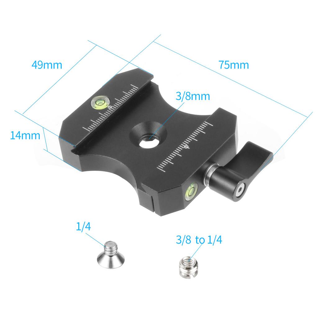 Quick Release Clamp Adapter Board Aluminium Alloy 3/8 to 1/4 Screw Mount for Ball Head Tripod SLR Cameras for Arca Swiss Plate