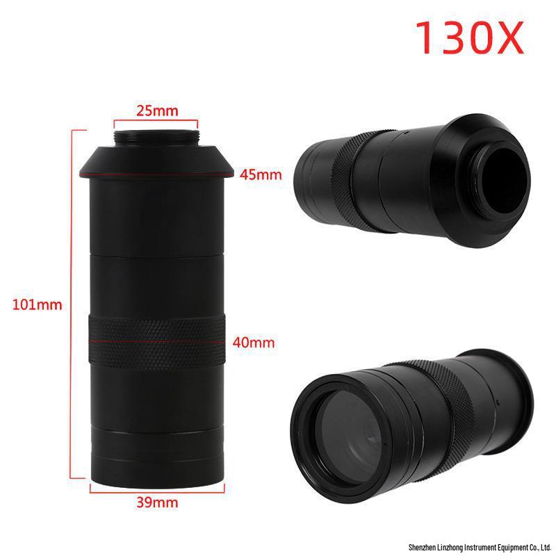 Adjustable Electron Microscope Lens Set: 130X, 150X, 180X Long Working Distance & Zoom Lenses
