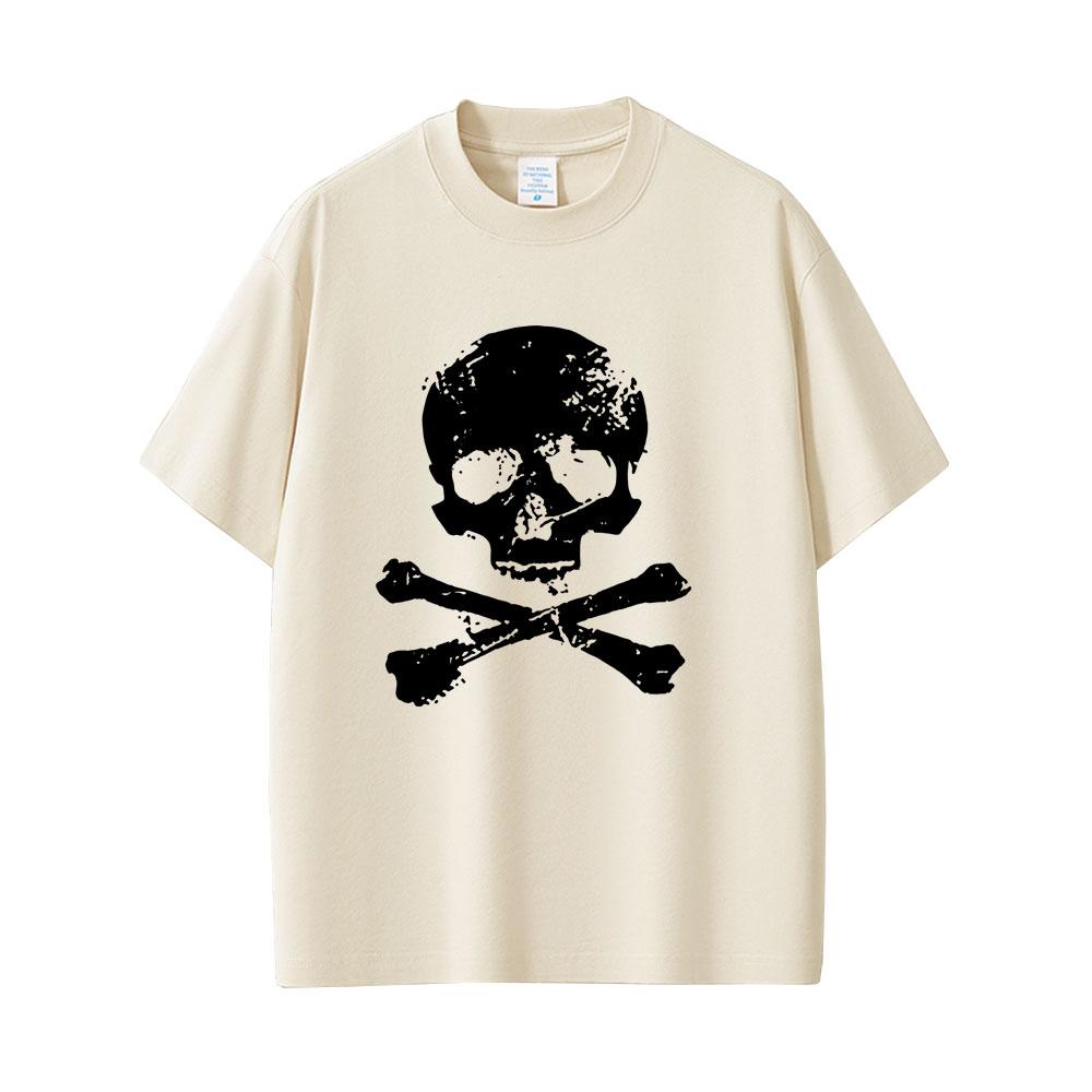 Vintage Beauty Hip Hop Pirate Skeleton and Cross Graphic Tshirt Unisex Women Retro Gothic Rock T Shirt Unisexs Oversized Streetwear