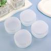 Transparent Plastic Round Holder - Portable Cosmetic Pad & Makeup Remover Organizer, Sealed Travel Design for Brushes, Balls