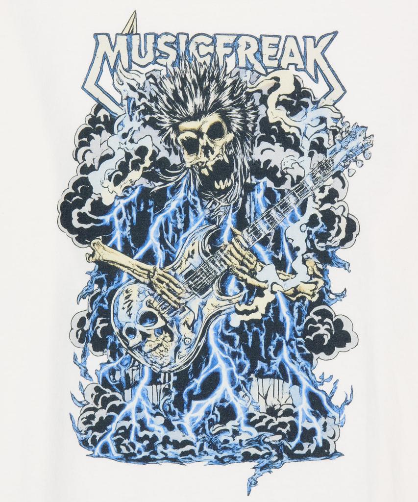 Myujigpeulikeu Lightning Riff Skull T-Shirt - White