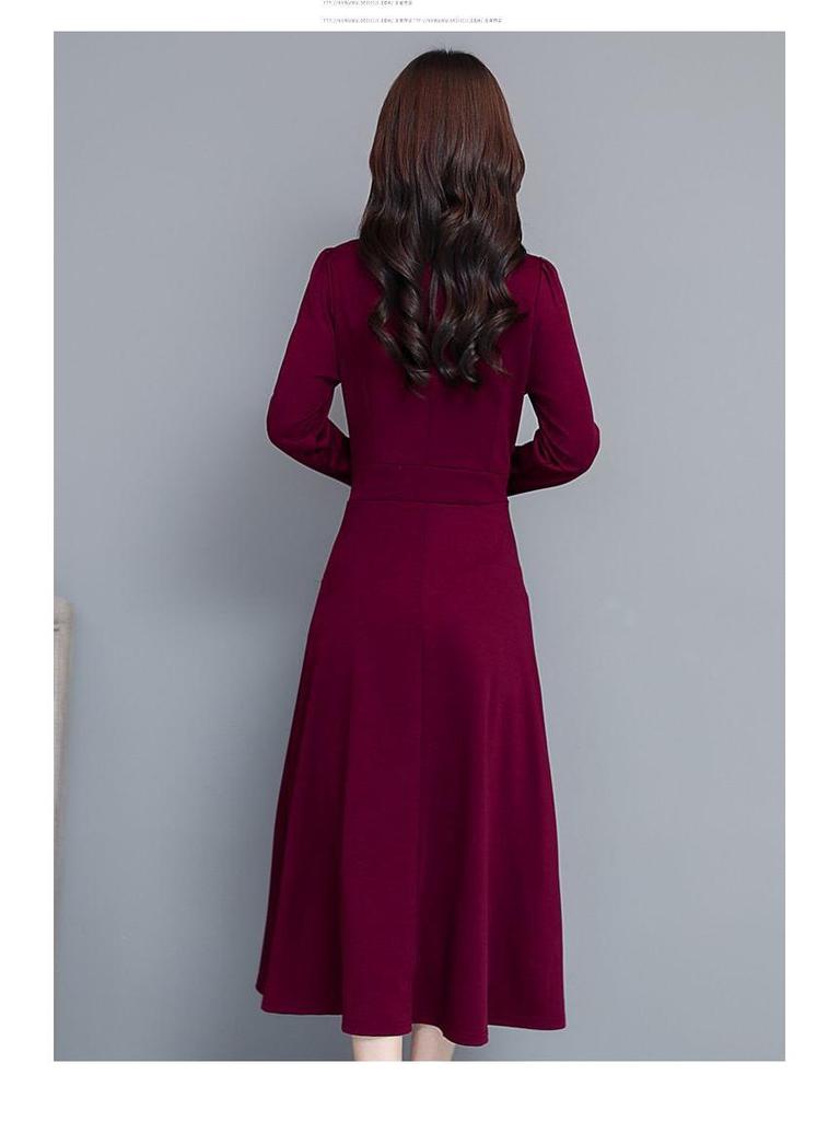 Elegant Women's Spring/Autumn Long Sleeve Wide-Leg Dress