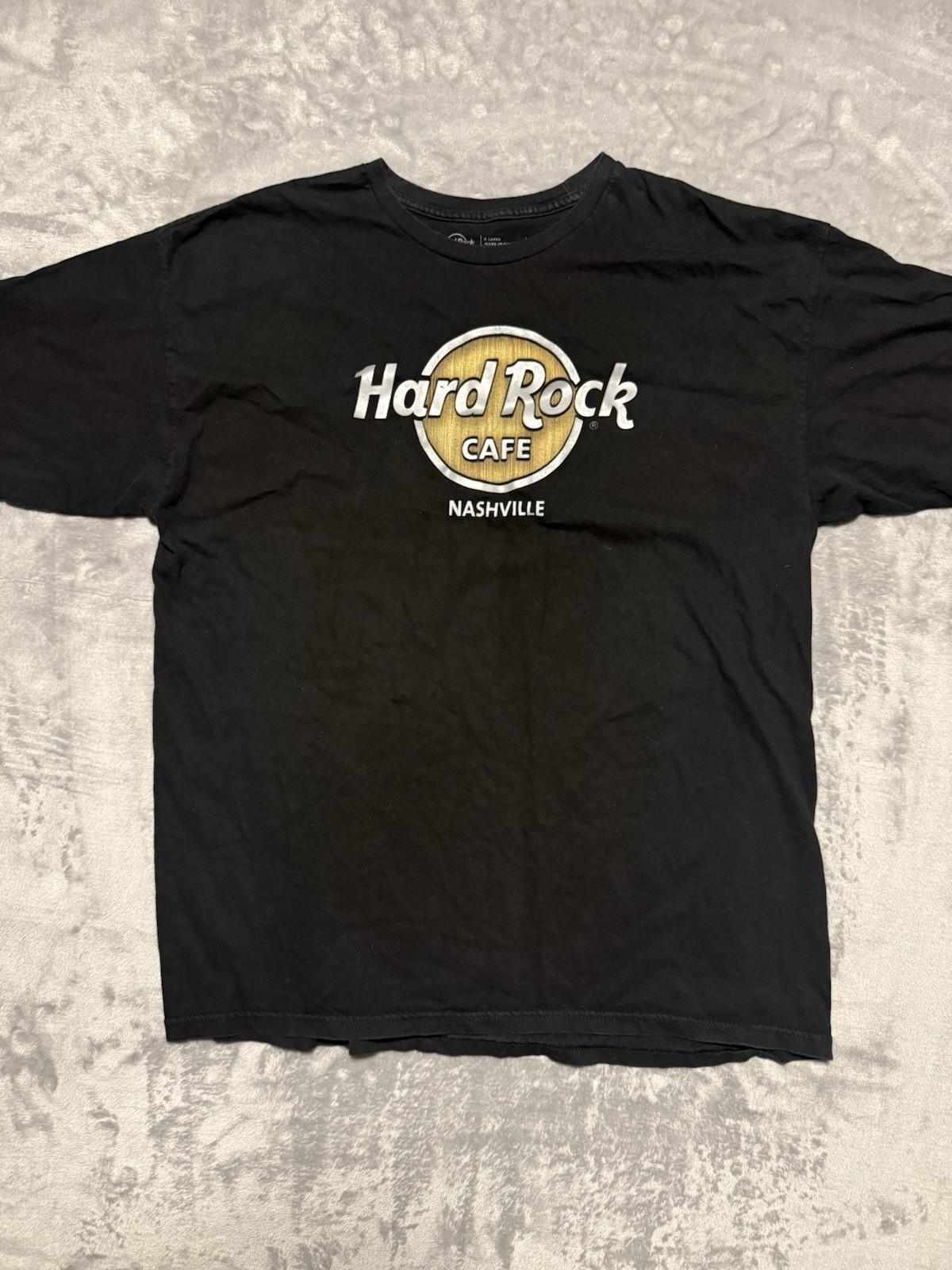 Hard Rock Cafe Nashville Logo Black Cotton Short Sleeve T-Shirt Mens XL Unisex T-Shirt S