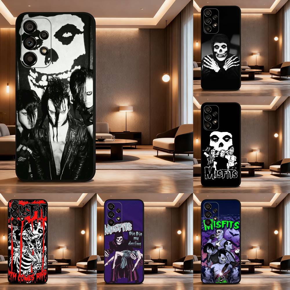M-Misfits Rock Phone Case For Samsung Galaxy A73,31,32,72,41,53,52,71,22,5G,Note,J7,8,9 Soft Black Silicone Cover
