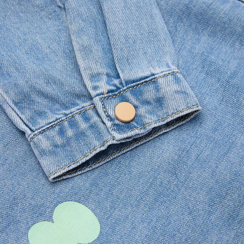 PawinPaw Boys' Cartoon Bear Denim Long Sleeve Shirt