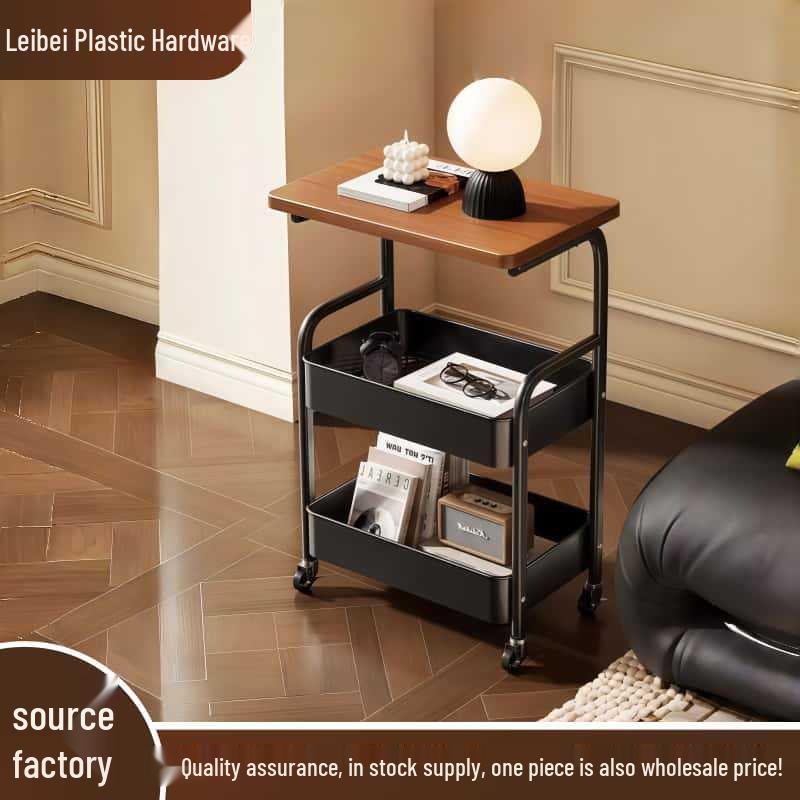 

Тележка напольная в стиле ретро: Многоярусная стойка для закусок и журнальный столик с бесшумными колесиками белый