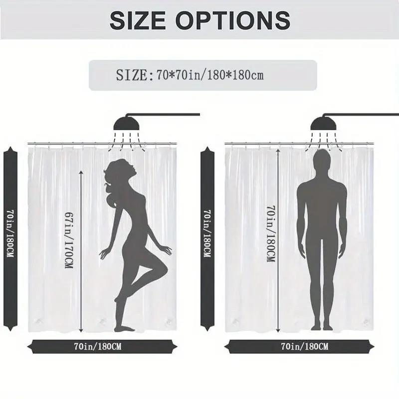 ~O~Nordic Light Luxury Marble Shower Curtain - Blue Gray & Gold Abstract Floral, Polyester, Modern Bath Decor, Toilet Partition