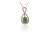 Bridal 4-Piece Set: Rose Gold Plated 925 Silver Earrings, Ring, Necklace with Jasper and Hetian Jade