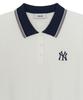 Emelbi Women'S Varsity Color Block Polo Short Sleeve Knit Ny (Ivory)