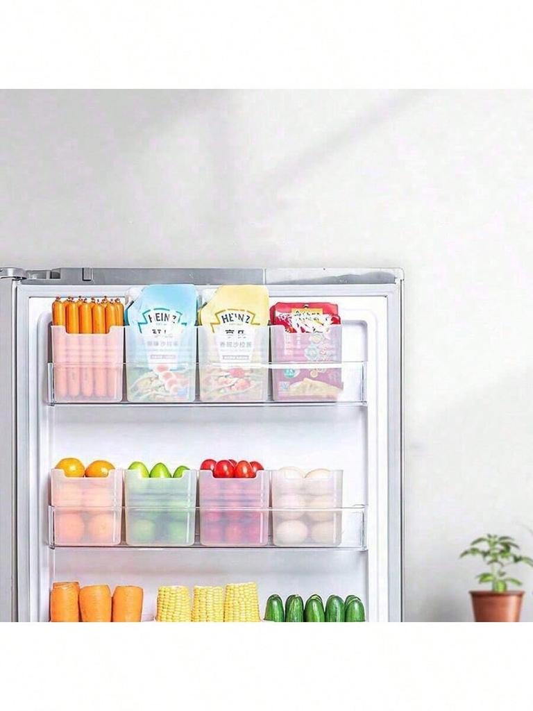 8pcs Refrigerator Food Storage Organizer Bins, Kitchen Freezer Side Door Compartment Containers, Kitchen Storage, Food Storage