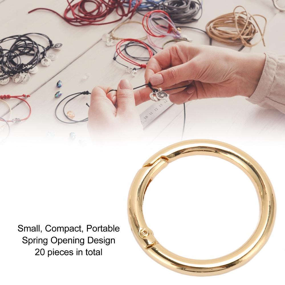 20pcs Gold Spring O Rings Silver Snap Clips Jewelry Tools Spring Buckles  Pet Chains