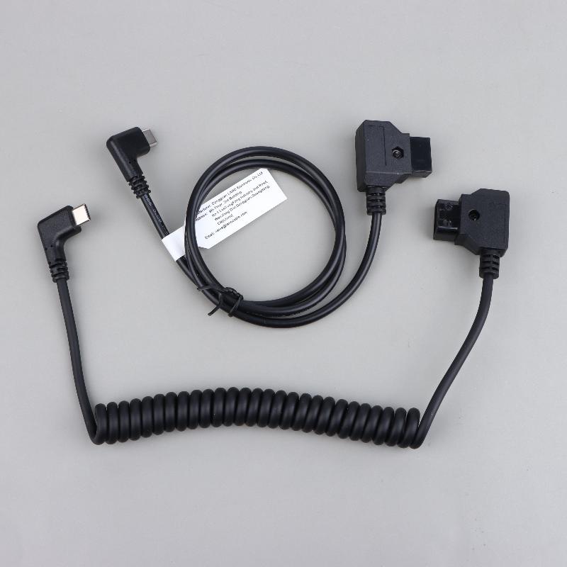 D Tap Input Type C Output Power Cable for LED Lights Quick Charge Adapter for V Mount Battery Equipment