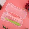 2PCS/Set Silicone  Soft Tip Spoons for Babies Over 4 Months Old with Box (Green and Pink)