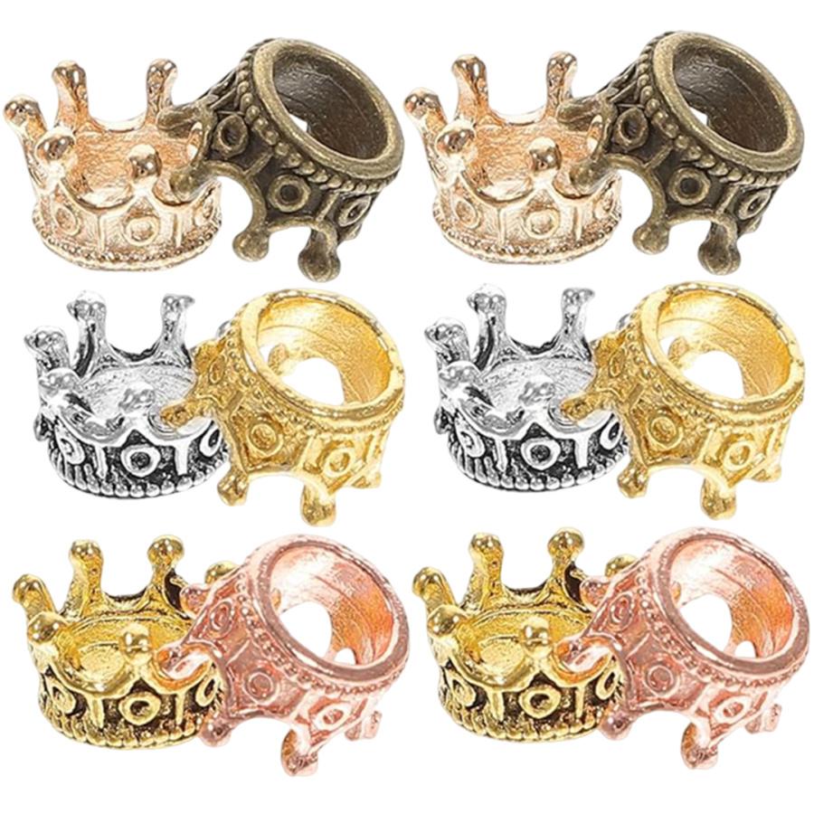 14Pcs Vintage Alloy Crown Miniatures - Gold Craft Decor for DIY Model Making, Home Handicraft, Mother's Day Party Supplies, ZSY