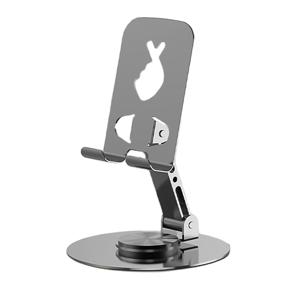 All Metal 360 Rotation Mobile Phone Holder Double Shaft Design Folding Tablet Stand Desk Phone Holder for iPhone Samsung Xiaomi