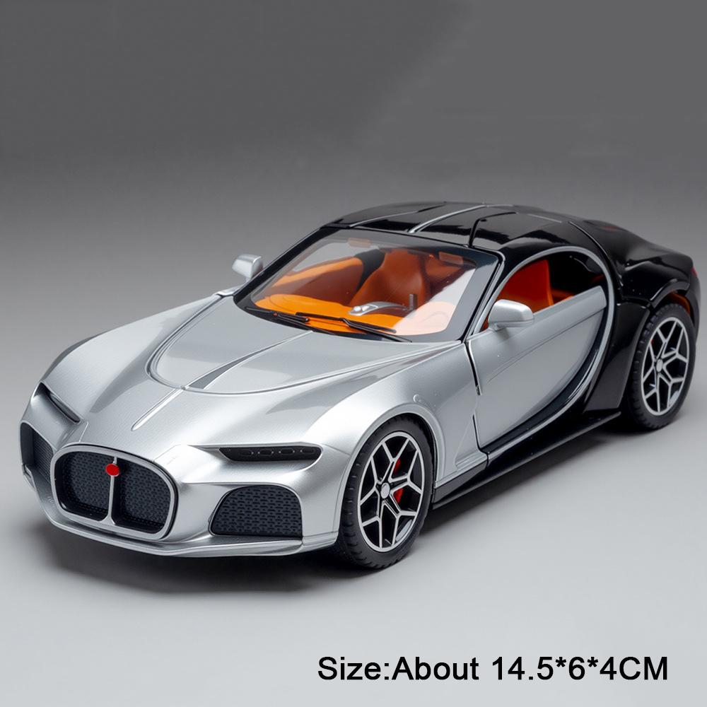 1:32 La Voiture Noire Atlantic Miniatur Sportwagen Diecast Legierungsmodell Spielzeug Sound Licht Rückzieher Türen Geöffnet Fahrzeuge Kinderspielzeug