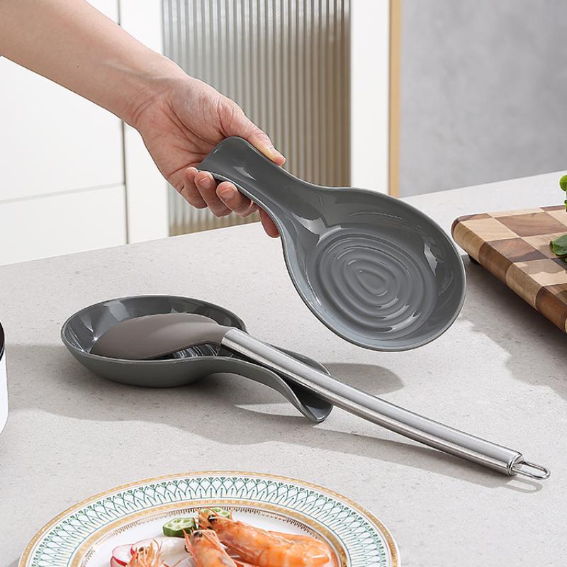 Spoon Rest Large Plastic Spoon Holder Heat-Resistant Cooking Spoon Rest Coffee Spoon Holder Dishwasher Safe Spoon Rest