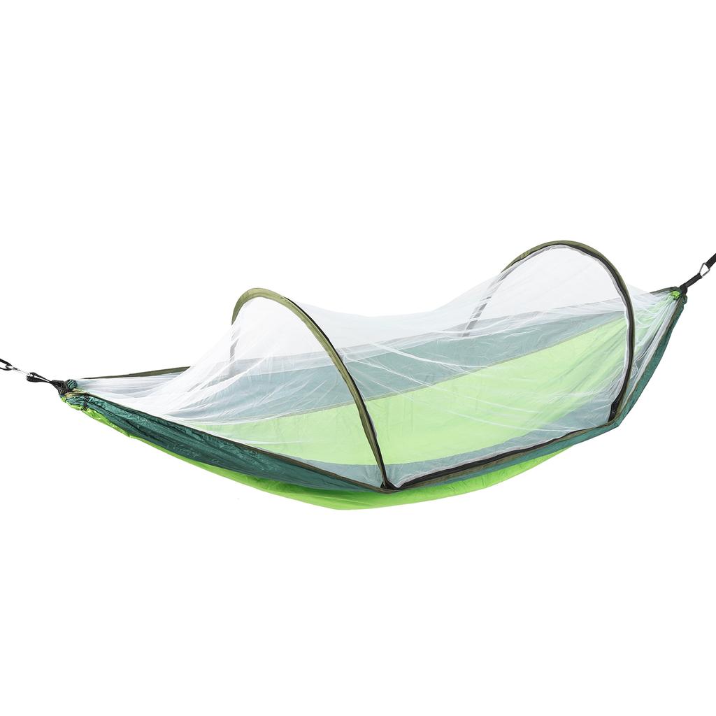 Superleichte automatische Schnellaufbau-Hängematte für eine Person mit MoskitonetzFruchtgrün und Dunkelgrün