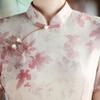 Womens Modern Qipao Dress In Bamboo Linen Retro Vintage Fit Short Sleeve Daily Wear 2025