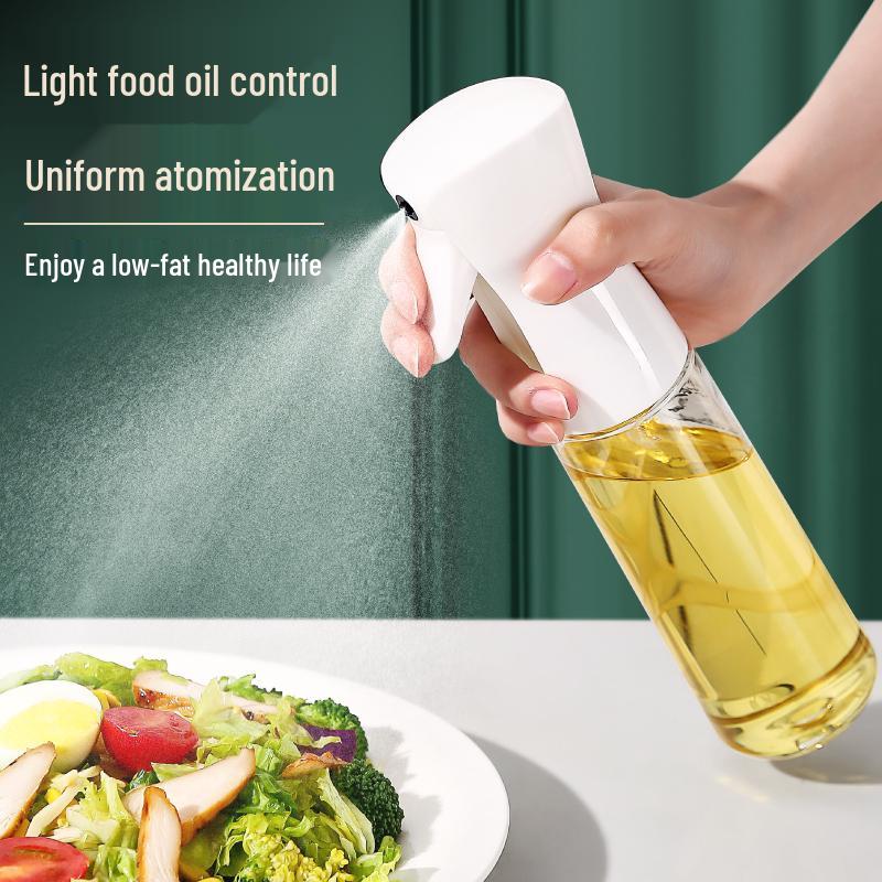 Glass Oil Sprayer for Air Fryer - Food-Grade, Atomizing, Kitchen Hanging Oil Control 220ml Black - Effortless