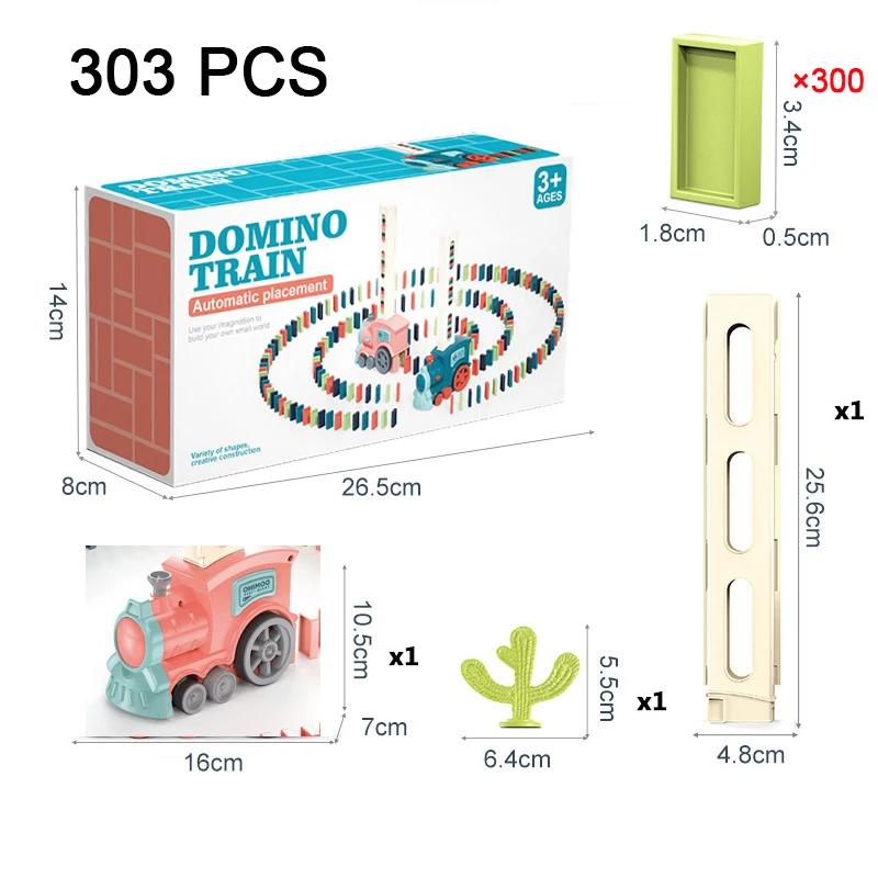 Kids Automatic Laying Domino Train Electric Car Dominoes Set Brick Blocks Kits Games Educational Toys Children Diy Toy Boys Gift