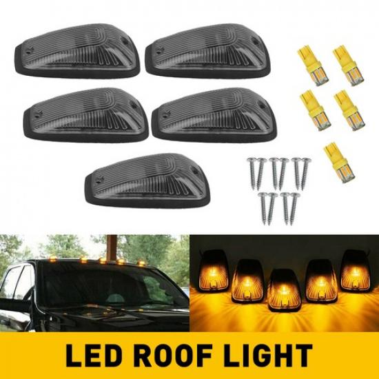 Smoked/Yellow Lens Cab LED Amber Roof Marker Lights For Chevy/GMC Pickup