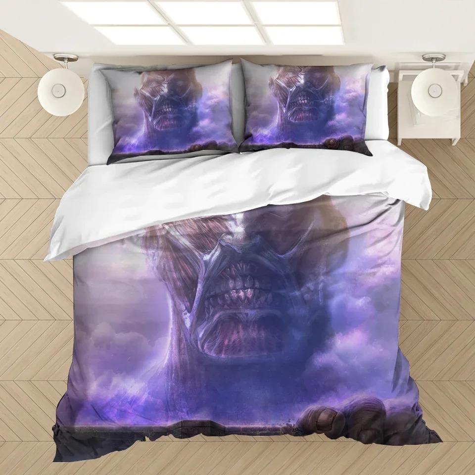 Comforter Anime Attack On Titan Bedding Set For Bedroom Soft Modern S Comefortable Kids And