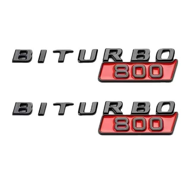 3D ABS Car Styling Logo BITURBO 700 Badge Fender Side Sticker Emblem Decals For Mercedes Benz AMG BITURBO 700 Auto Accessories
