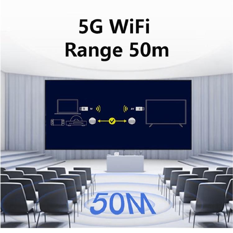 1080P 50m Type C Video Transmitter and Receiver Display Wireless Extender Adapter for Laptop PC To TV Projector
